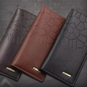 men's leather wallet (half crocodile design)